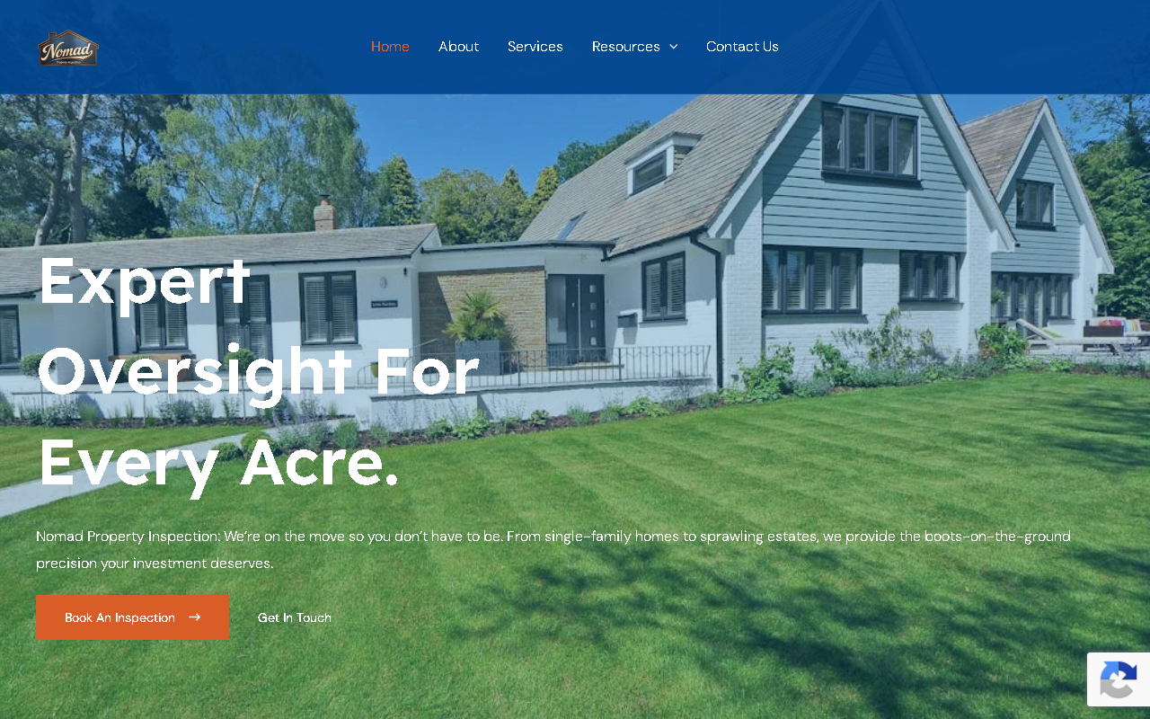 Nomad Property Inspection website,regional inspection brand built by BrandShyp