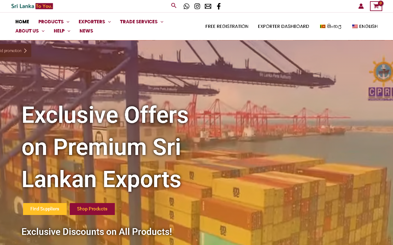 Sri Lanka Export website,international trade platform built by BrandShyp