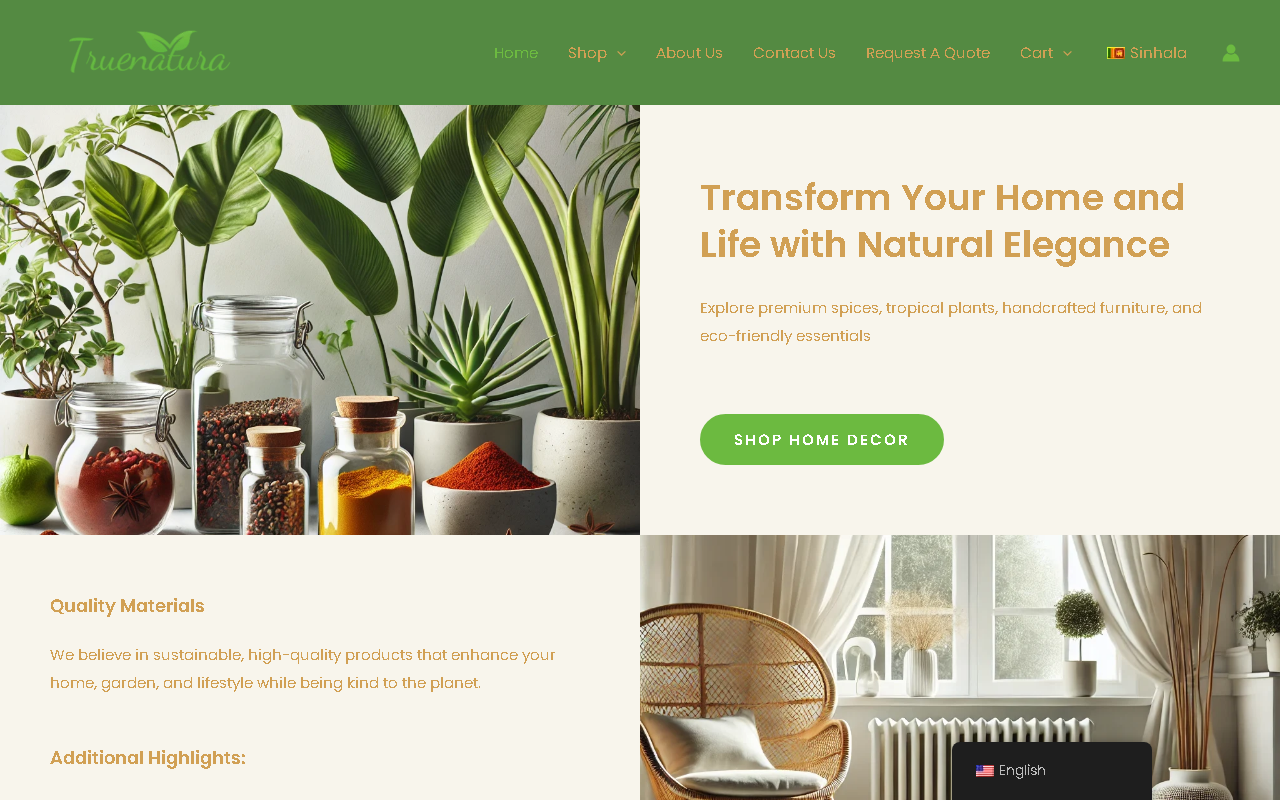 True Natura website,wellness e-commerce brand built by BrandShyp